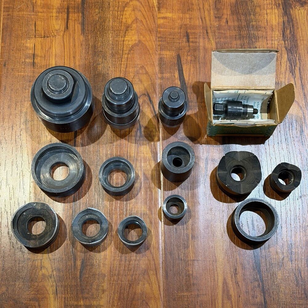 Lot of VTG Greenlee 1-1/2” 3/4” 1/2” Conduit Knockout & Radio Chassis Punch Sets
